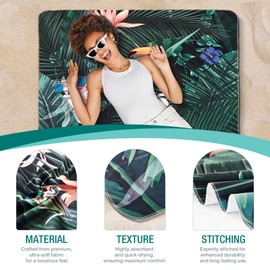 HYSEAS Lightweight Ultra-Thin Beach Towel Blanket, Oversized 63"X35", Sand Free, Quick Dry, Ideal for Swimming, Beach, Yoga, Travel, Camping, Essential Beach Accessory & Vacation Gift, Paradise Bird