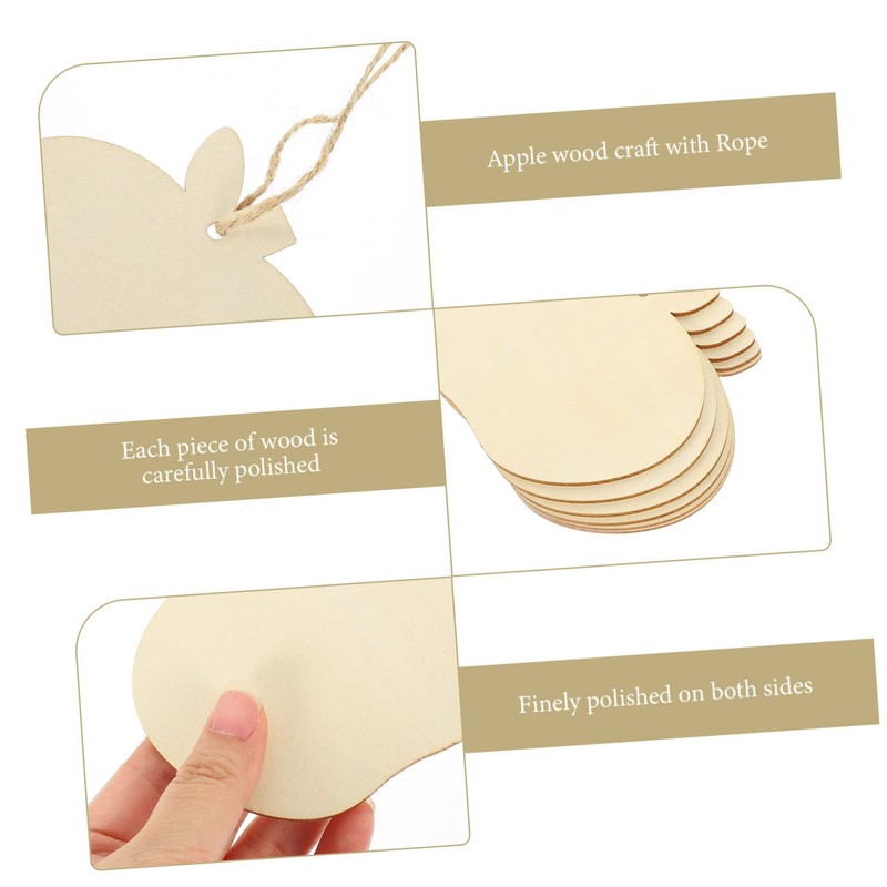 jojofuny 1 Set Apples Shaped Wooden Cutouts DIY Wooden Boards