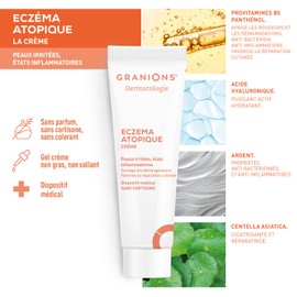 ECZEMA Creme – Beruhigende Feuchtigkeitscreme – Centella – gereizte Haut – Granionen Dermatologie – Juckreiz und Hautreparatur – Hyaluronsäure + Centella Asiatica – ohne Cortisone – 30 ml