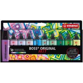 STABILO BOSS ORIGINAL - Estuche con 10 Marcatextos en Tonos Frios