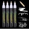 Chalk Pen, White, Chalk Pens for Blackboard, Washable, Pack of