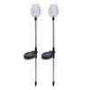 2Pcs Garden Solar Lights LED RGB Fast Charging Petal Design