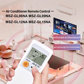 WDZP New Remote Control Replacement for Mitsubishi Electric Mr Slim Air Conditioner Remote Control for MSZ-GL06NA MSZ-GL09NA MSZ-GL12NA MSZ-GL15NA (Display in Fahrenheit Only!)