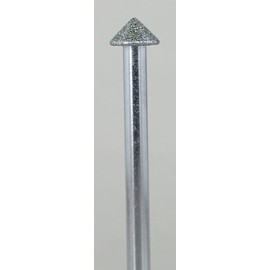 Argo File Electroplated Diamond Bit, Triangle Head, 0.2 x 0.1 x 0.1 x 0.8 inches (5 x 2.5 x 120 mm), Shaft Diameter 0.08 inch (2.34 mm) (2 Pieces) DEP2025