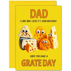 Dad Cheesy Birthday Card - Large A5 Size - Cheese Funny Birthday Cards for Dad Father