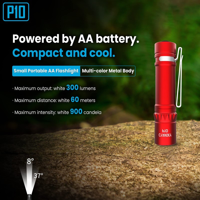 CYANSKY P10 300 Lumens EDC Flashlight,Mini Pocket Flashlight for Camping