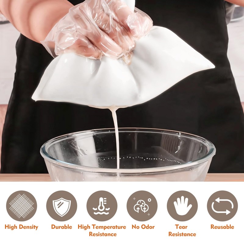 4 PCS Reusable Straining Bag, 20 * 30cm Cheesecloth Drawstring