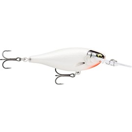 Rapala, Shad Rap Elite Fishing Tackle with Balsa Construction (Lead Free, Bait, Freshwater, Float, Swimming Depth: 3.3m, 7.5cm/12g, Made in Estonia, Gilded Glass Ghost
