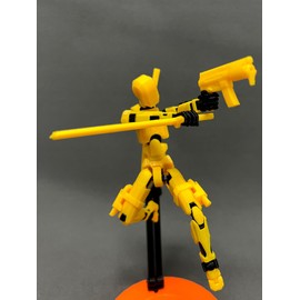 (Assembly Completed) 3D Printed T13 Action Figure, Dummy 13 Collectible Action Figure Articulated, for Collectors Desktop Decorations,muñeco de acción (Yellow Black)