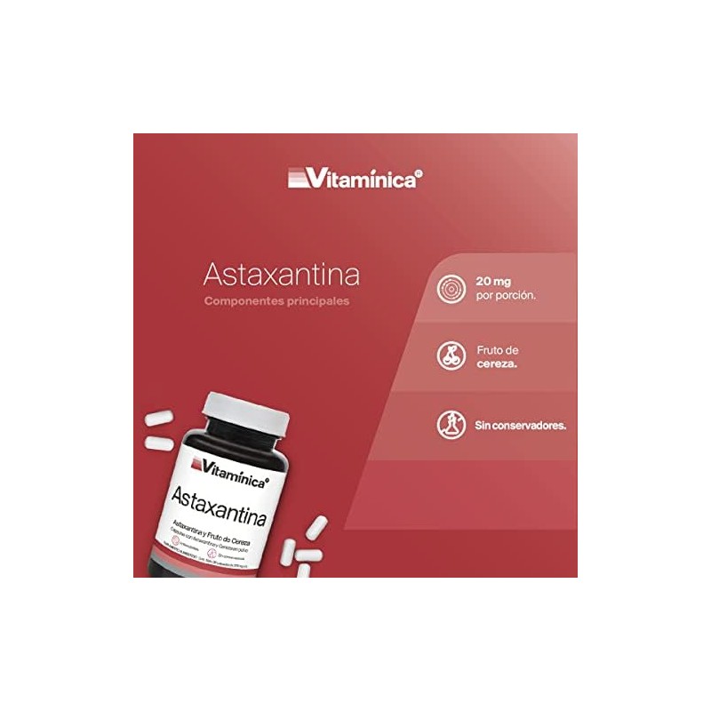 Vitaminica Astaxantina 20mg 90 Cápsulas Pack 3 Antioxidante