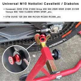 Universal M10 x 1.25 Stand Holder 10 mm Bobbins Repair Stand for Z750 Z1000 Ninja 250 650R ER6N ZX10R ZX6R Duke 125 390 FZR 1000 400 600R Red