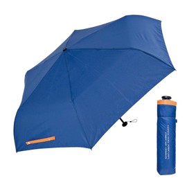 Waterfront BCCSFA-3F53-UH-NO Folding Umbrella, Parasol, Rain Umbrella, Light Carbon Case, Navy/Orange, 20.9 inches (53 cm), Lightweight, Water Absorbing Case Included, Unisex