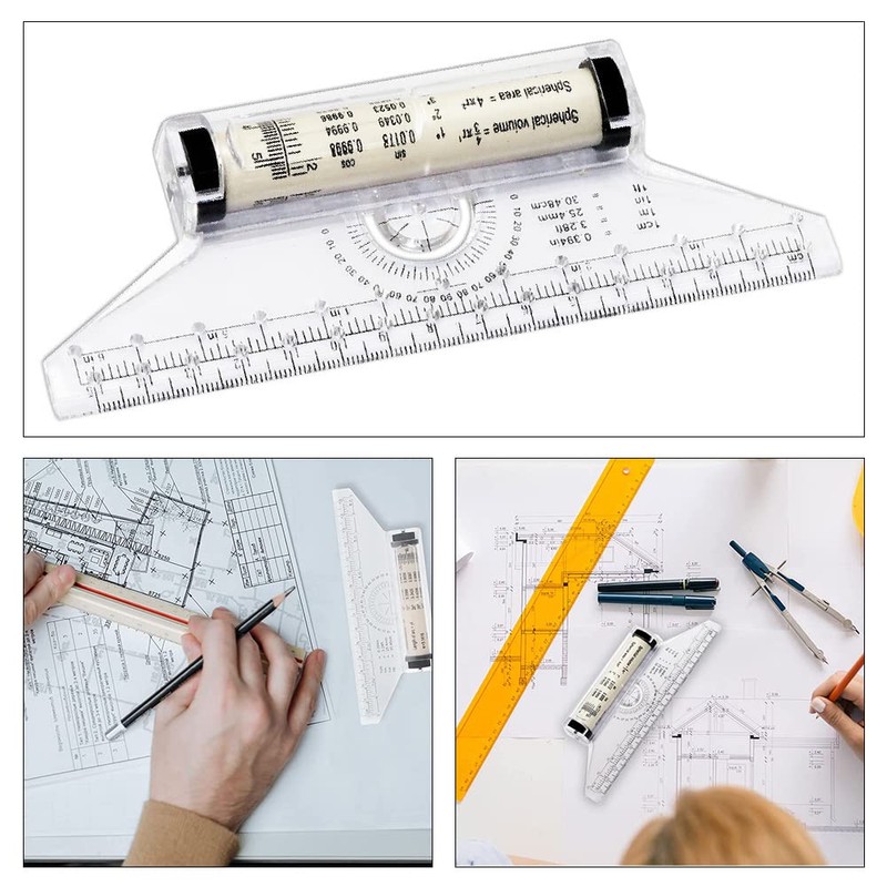 2 Pcs 15cm Rolling Ruler Measuring Parallel Rulers Balancing Scale