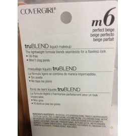COVERGIRL truBlend Liquid Foundation Makeup Perfect Beige M6, 1 oz NEW SEALED.