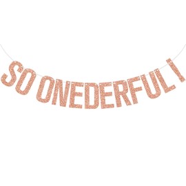 Rose Gold Glitter So Onederful Banner, Miss Onederful/Isn't She Onederful, Funny Baby's 1st Birthday Baby Shower Party Decorations for Baby Girls Kids