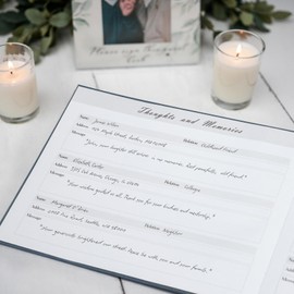 Funeral Guest Book - Celebration of Life Guest Book with Rollerball Pen for Memorial Service - Funeral Memory Sign in Books for Over 300+ Guests - Funeral Decorations with In Loving Memory Table Sign