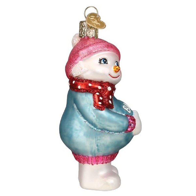 Old World Christmas Ornaments Expectant Snowlady Glass Blown Ornaments for