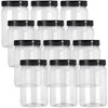 Fasmov 9 Pack 32 Oz Plastic Jars with Black Lids,