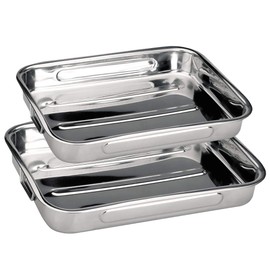 Space Home - Casserole dish - gratin pan for lasagna with handles - baking tray - oven dish - roasting pan for lasagna, chicken and vegetables - set of 2