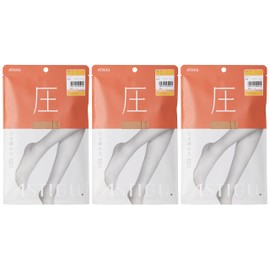 Atsugi AP6002 Women's Stockings, ASTIGU (Pressure) Stockings, Tightening, Compression (3 Pair Set), Sheer Beige, S-M, Sheer Beige