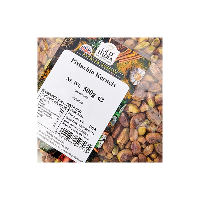 Old India Pistachio Kernels 500g