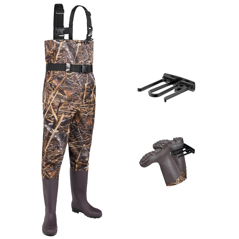 FISHINGSIR Fishing Waders for Men, 2-Ply Nylon/PVC Waterproof Women Chest