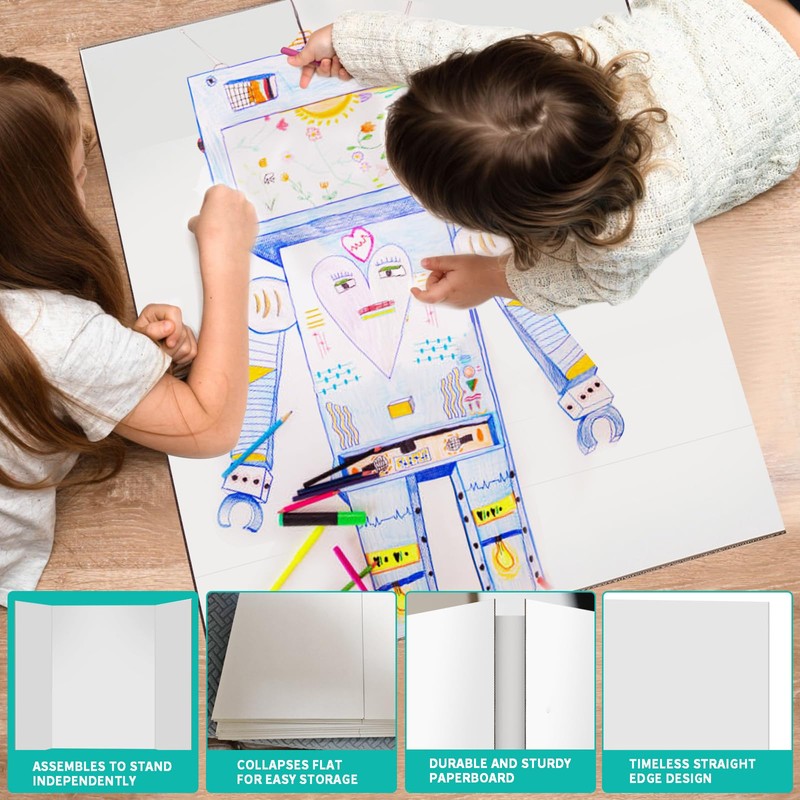 Doubleggs 5 Pack Small Trifold Poster Boards, 26" x 17"