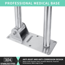 23.6 INCH Stainless Toilet Safety Rails, WochiTV Handicap Grab Bars for Elderly, Disabled Flip-Up Bathroom Grab Bar with Paper Holder,Toilet Handrails Hand Grips Handle Shower Assist Aid