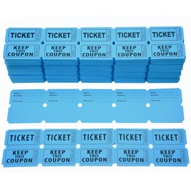 Homrelaxy 1000 Double Raffle Tickets, 50/50 Raffle Tickets for Events, Entry, Carnivals, Class Rewards and Door Prizes (Blue)