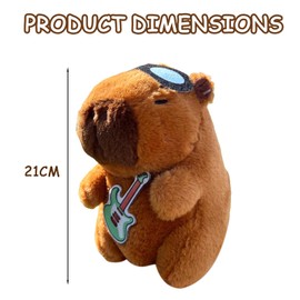 AYNKH Guitar Capybara Plush Toy, 23cm Realistic Soft Capybara Stuffed Animal Holding a Mini Guitar, Cute Musical Plushie Gift for Kids, Boys, and Girls, Perfect for Music Lovers and Animal Enthusiasts