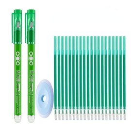 MROOFUL 23Pcs/Set Creative 0.5mm Erasable Gel Pens Black Red Blue Green Ink Students Writing Marking Pen Office School Stationery (Green)