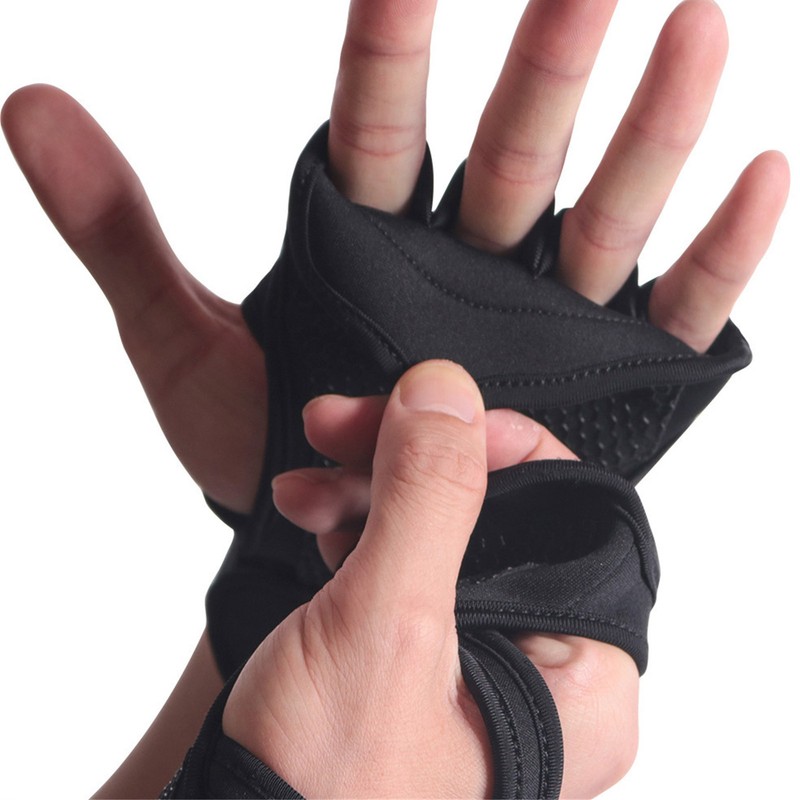 Weight Lifting Gloves Polyester Fiber Hook and Loop High Density