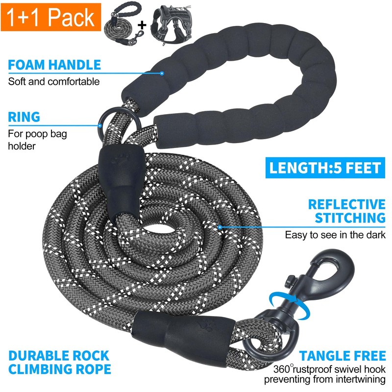 Beebiepet Heavy Duty Tactical Dog Harness for Large Dogs, No