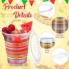 Jingmore 50 Pack Fiesta Plastic Cups with Lids and Paper