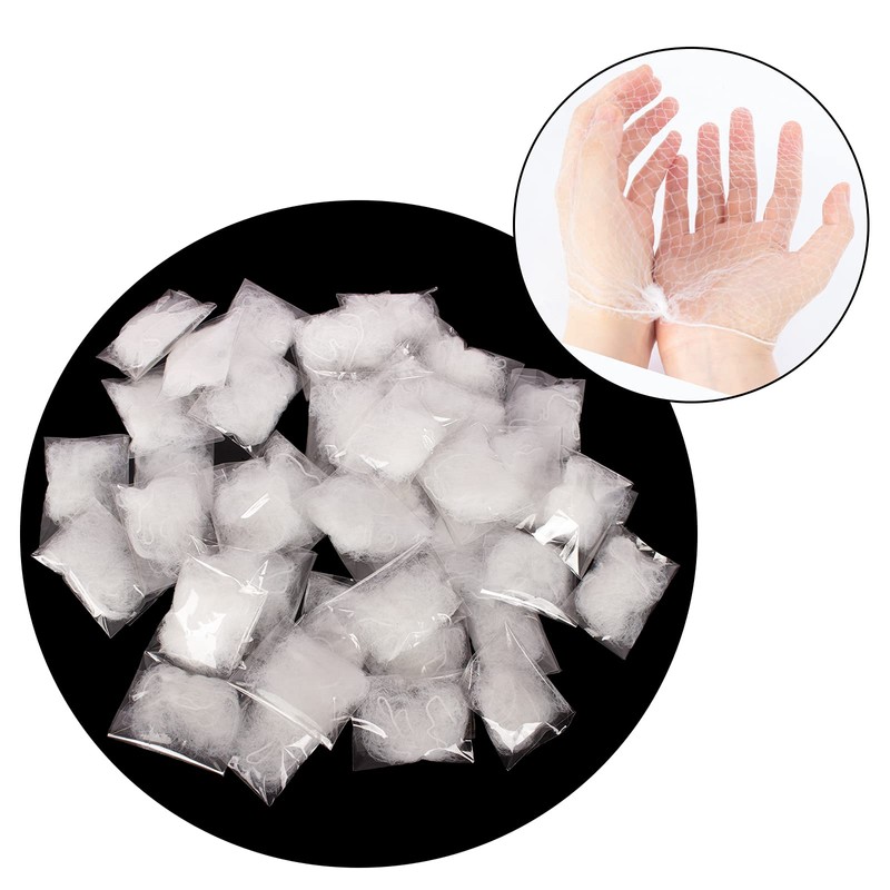 WeKen White Hair Net 24Pcs Individual Package 20" Invisible Elastic