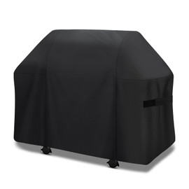 BBQ Cover, Gas Barbecue Cover fits Weber BBQ, Char Broil, Outback and more, Waterproof, Heavy Duty, Windproof, Rip-Proof and UV Resistant Barbecue Covers (147L x 63W x 113H cm, Black)