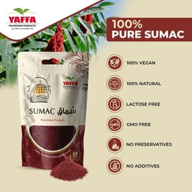 Yaffa Premium Ground Palestinian Sumac Spice Powder – 250g - Enhance Your Dishes with Traditional Flavours - Perfect for Cooking, Sprinkling or Just as a Herb to add that Tangy Taste (Pack of 1)