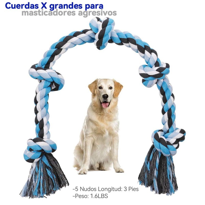 TAKMOO Juguetes para Perro, Cuerda para Masticar Perros, Cuerda Indestructible