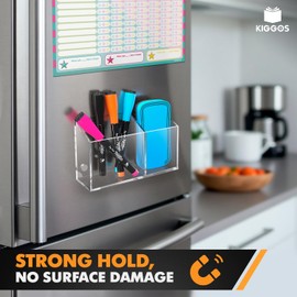 Acrylic Magnetic Marker Holder for Whiteboard Pen Organizer 2 Compartments Teacher Classroom Organization Magnetic Pencil Holder for Refrigerator Classroom Decor Office Modern White Board Accessories