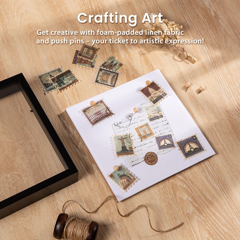 Califortree 5x5 Small Shadow Box Picture Frame with Soft Linen