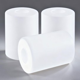 GO&SO 3 Pack White Frosted Glass Shade for Light Fixtures,Cylinder Glass Light Shade Replacement,5.9"Height,3.94"Diameter,1.65"Fitter - Lamp Shades for Floor Lamps,Bedside,Wall Sconces,Chandelier