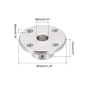 sourcing map 4pcs 8mm Flange Coupling Connector, Shaft Axis Fittings for DIY RC Model Motors, with 8pcs Fastening Screw 2pcs M2 Hex Wrench