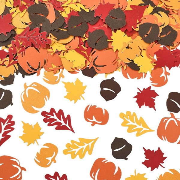 SUNNYCLUE 3 Bags Paper Confetti Leaves Confetti Thanksgiving Day Sprinkle