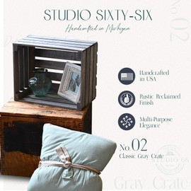 Darla'Studio 66 Antique Gray Stained Rustic Wood Crate