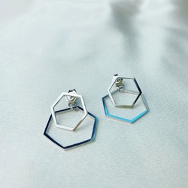 14k gold two-way drop silver earrings gold two-way drop white gold / 14k 골드 투웨이 드롭 은 귀걸이 골드 투웨이 드롭  화이트골드 (White Gold)