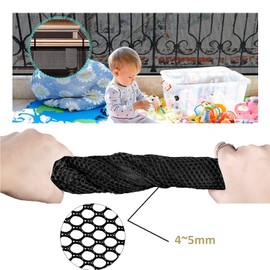 Balcony Netting for Pets, Stairway Net for Balcony, Pet Netting Balcony Black Net for Dogs Cats Kids Child Rail Net for Balcony Apartment, Baby Balcony Patios Stairway Net Black (10ft*2.6ft Thick)