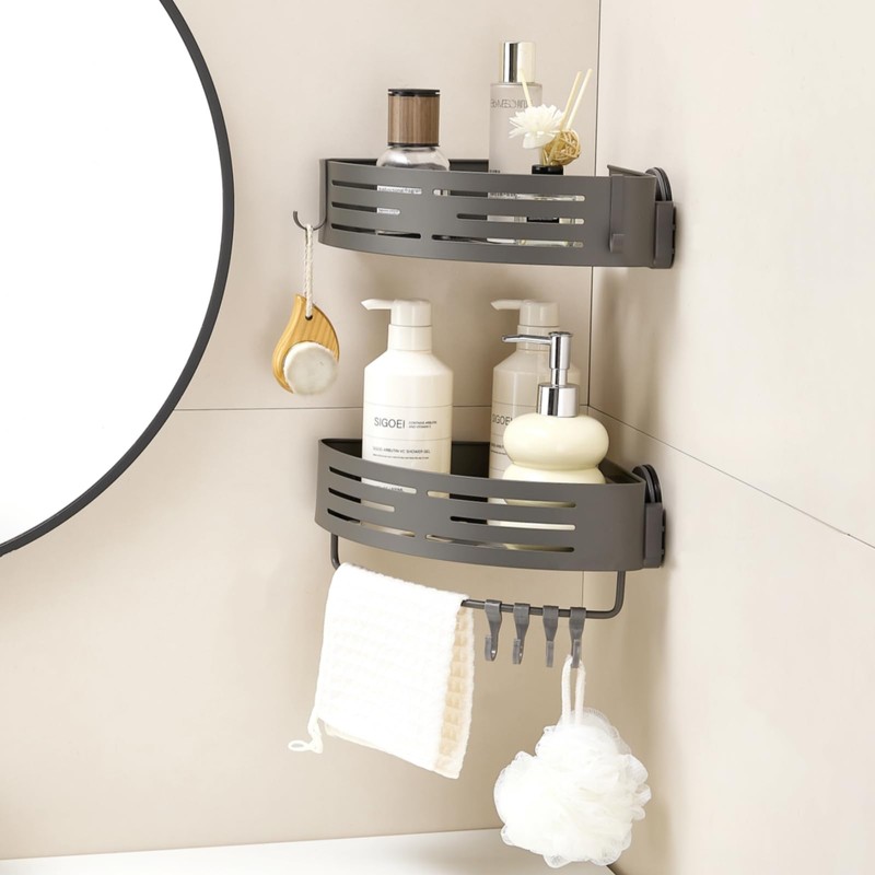 Zynuhmo Suction Cup Shower Caddy Corner, Shower Storage Rack With