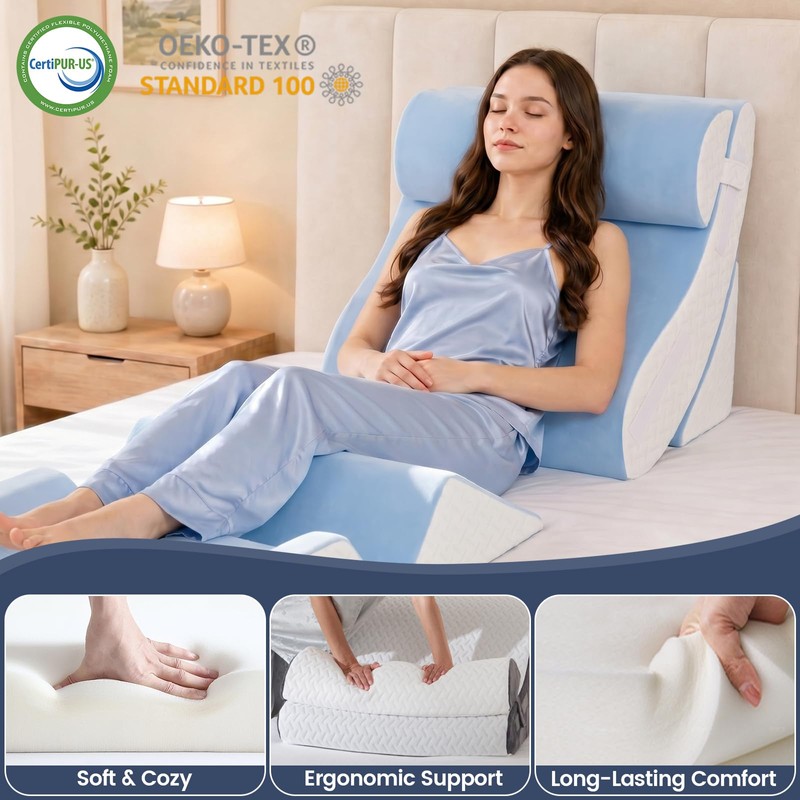 WSOFRALC 5PCS Orthopedic Wedge Pillow Set for After Surgery