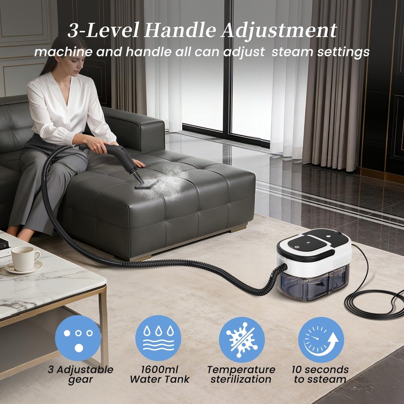 Steam Cleaner for Home & Car-Portable Handheld Steamer for Cleaning