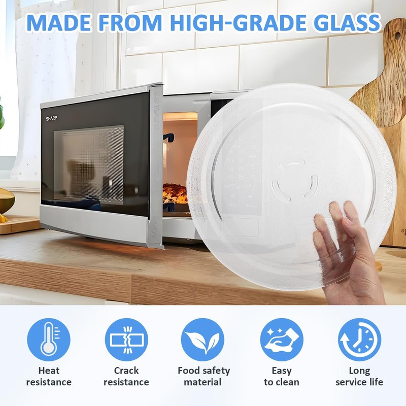 JIYIZO 12" Microwave Turntable Plate, Glass Tray Replacement